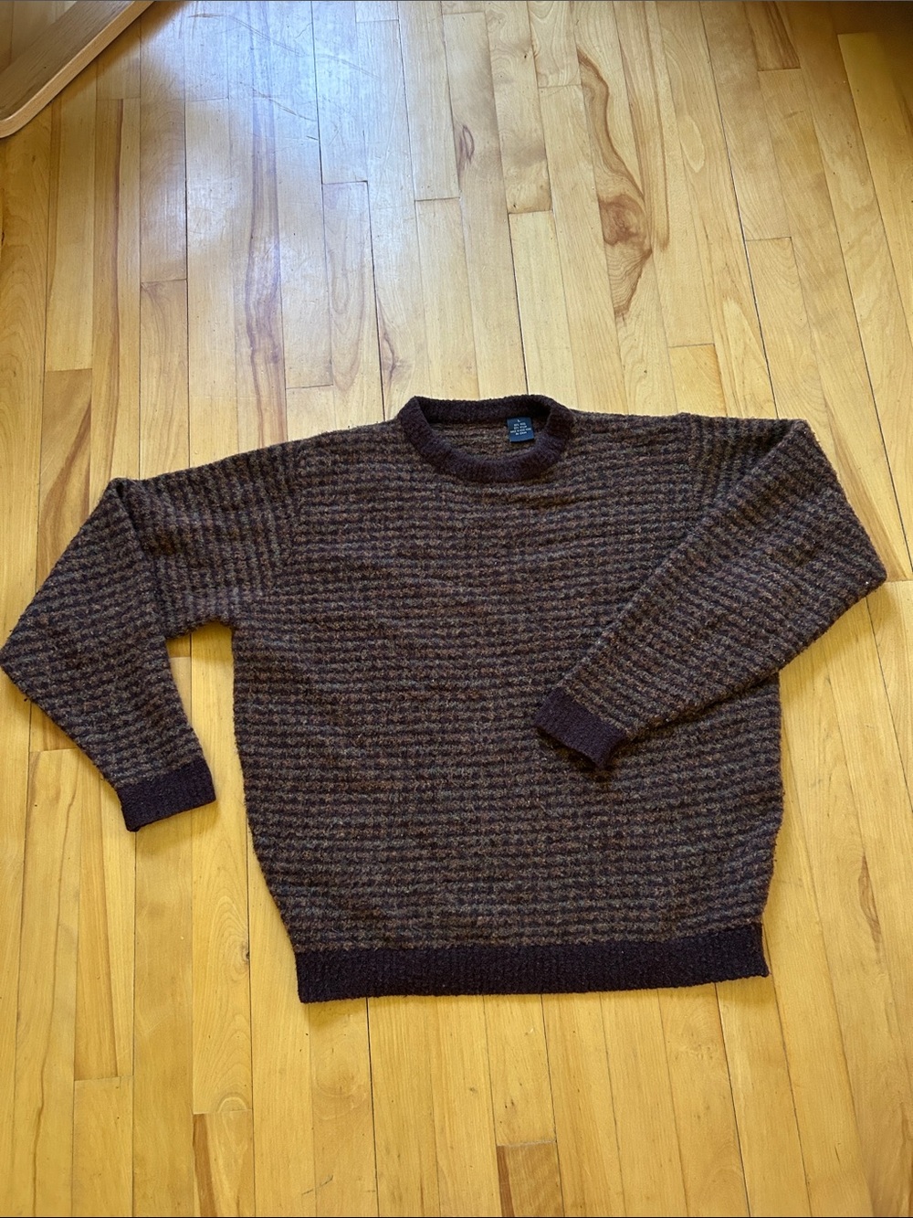 Brown Crewneck Wool Sweater